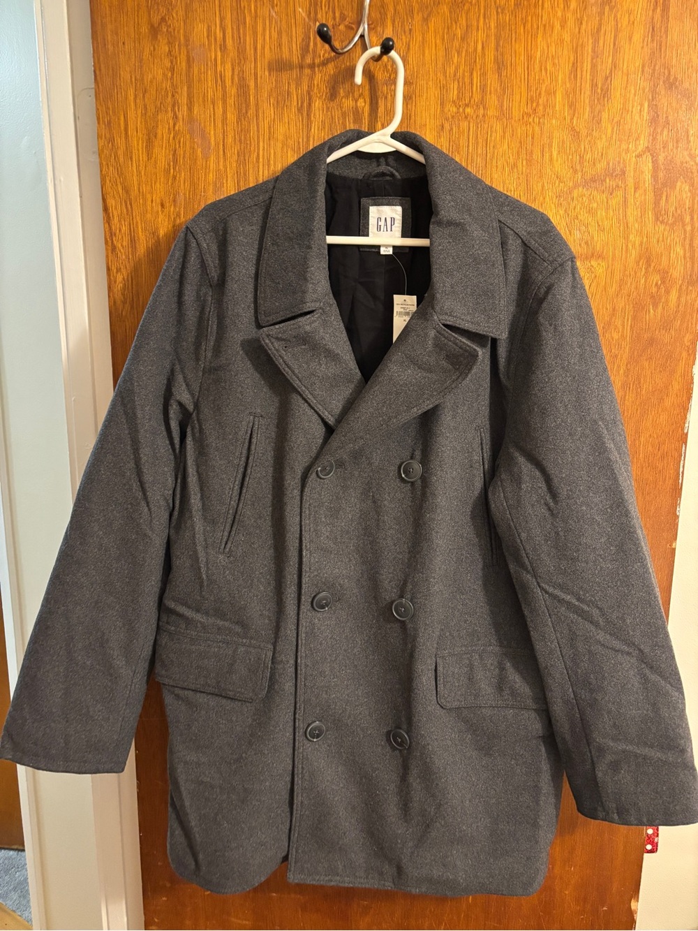 GAP Men's Dark Gray Peacoat